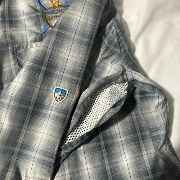 Kühl Mountain Grown Snap Up Long Sleeve Vented  Grey Plaid Size Medium - Picture 8 of 13